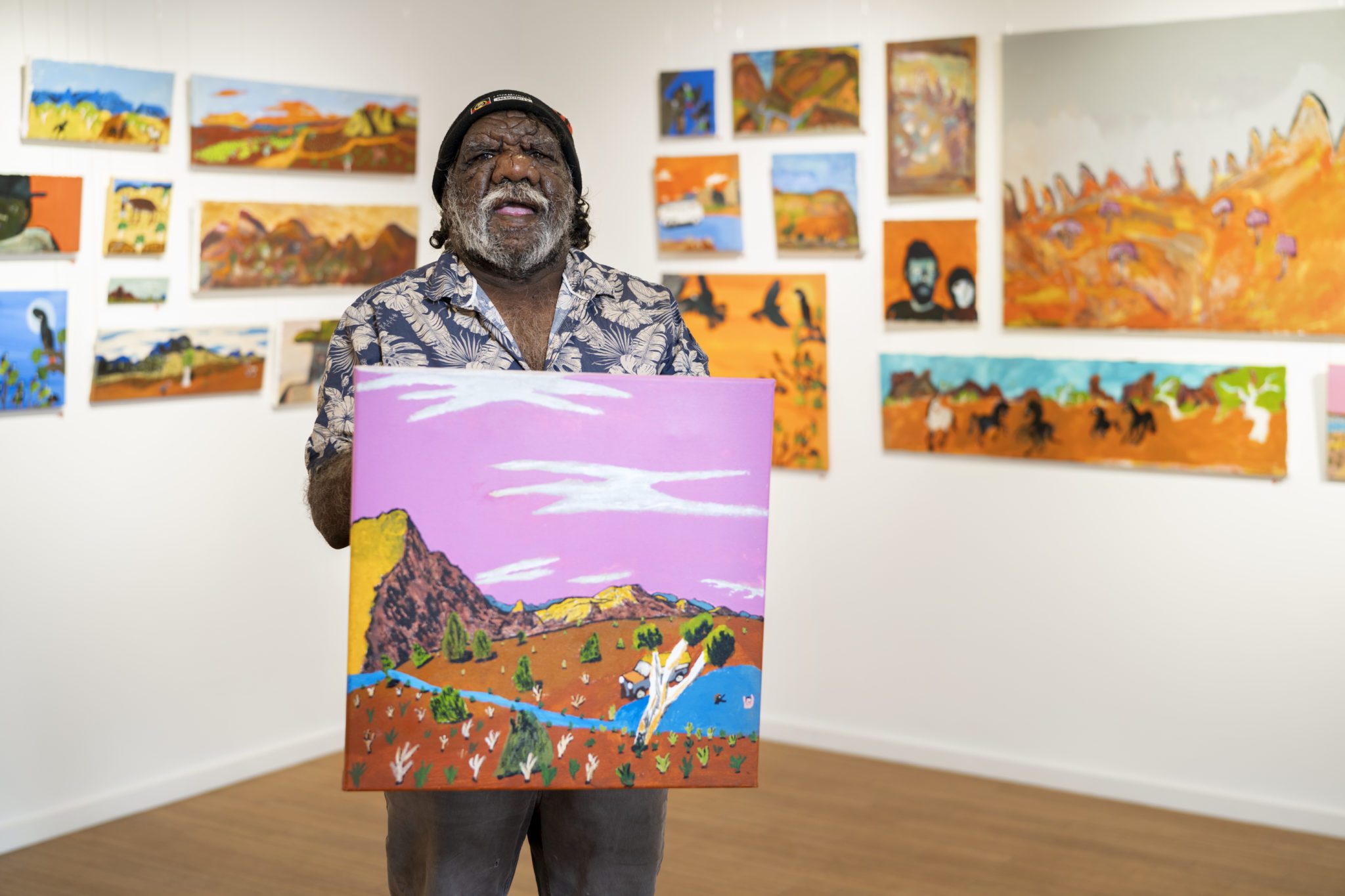 Bindi Mwerre Anthurre art portrays the essence, beauty and humour of Central Australia. Each artwork is a reflection of the life and surrounds of the region as seen, known and loved by the artists.