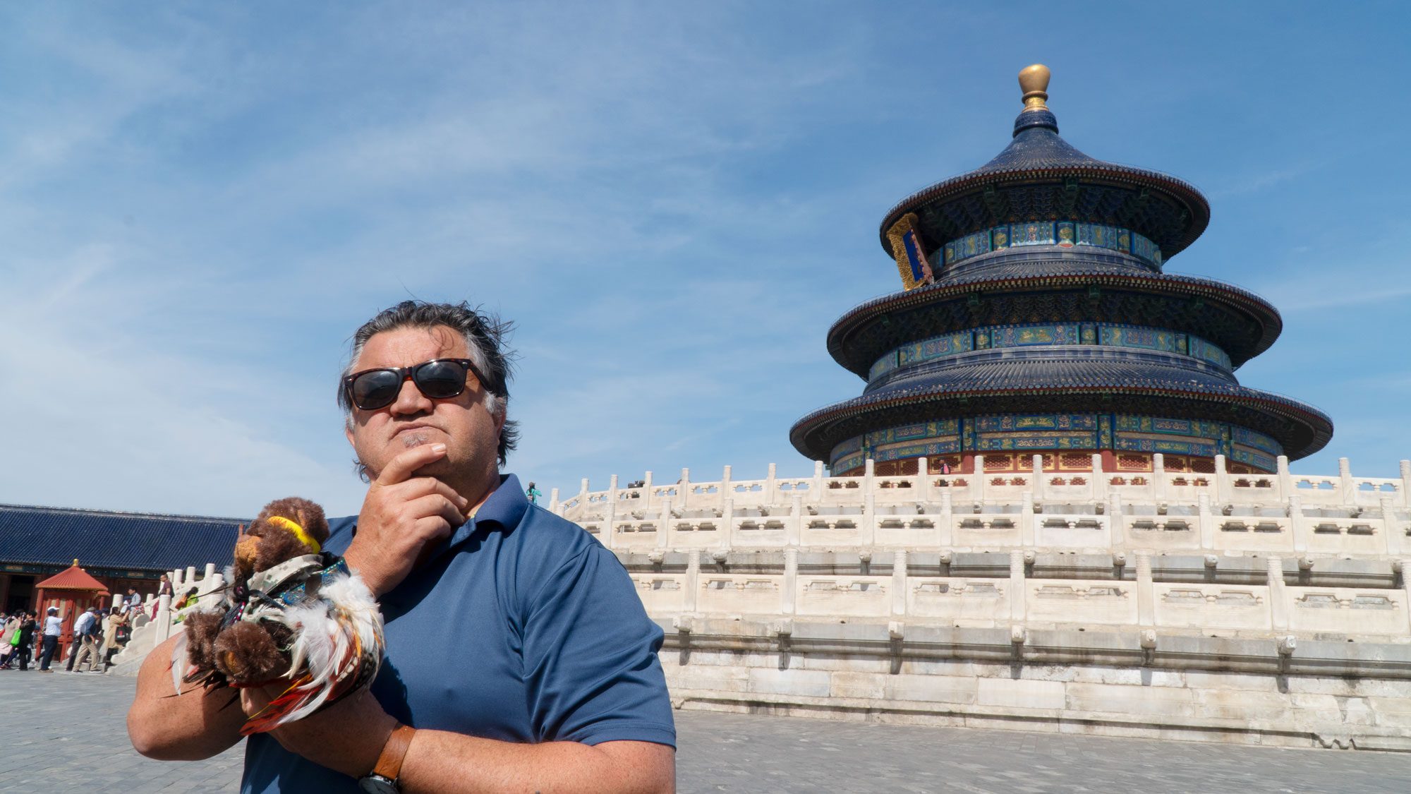 Pio Terei in front of the Forbidden City, China