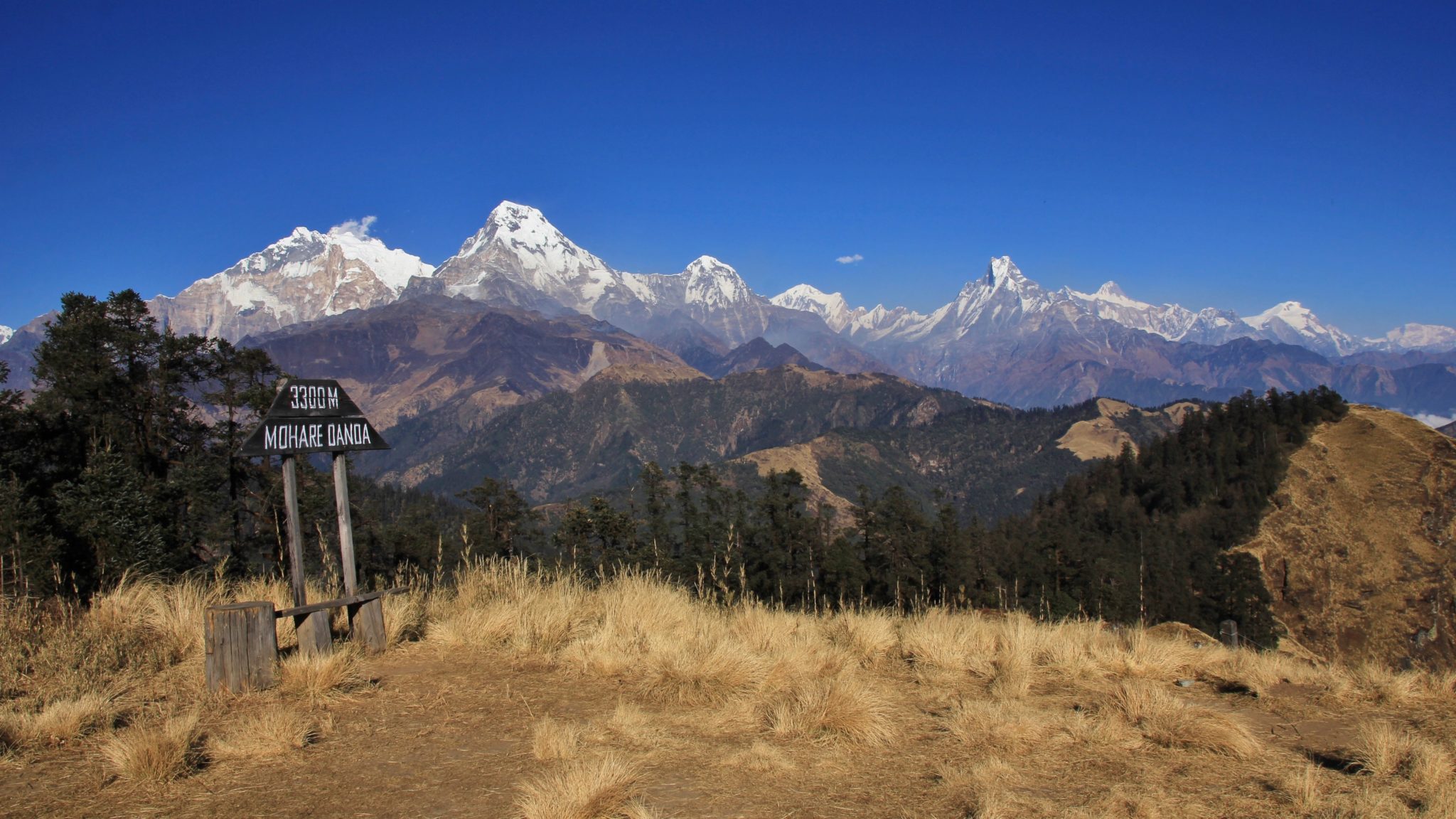 Annapurna,Range,Seen,From,Mohare,Danda.,High,Mountains,Of,The