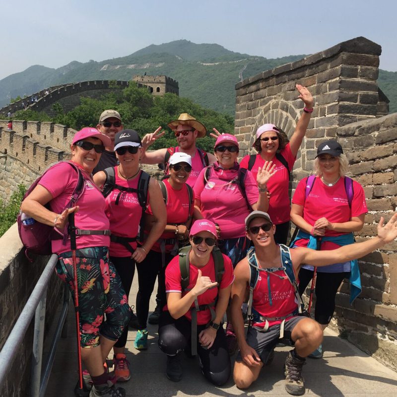 Nation Breast Cancer foundation trekkers at the Great Wall of China