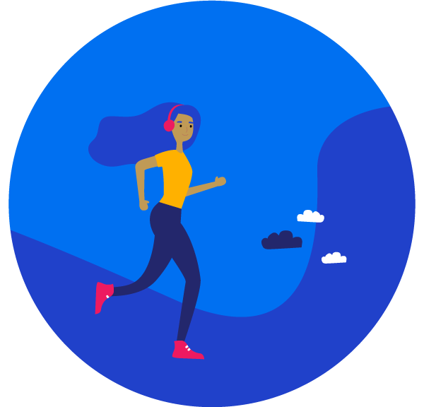 beyond blue running illustration