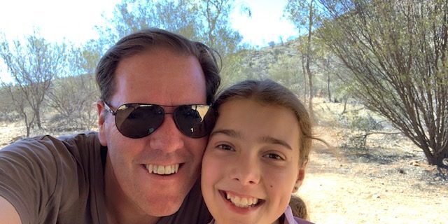 Tony Pearse and daughter on Larapinta Trail